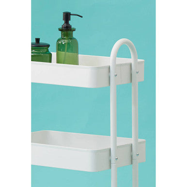 Orsina Acero 3-Tier White Metal Rolling Trolley | Mobile Storage Cart