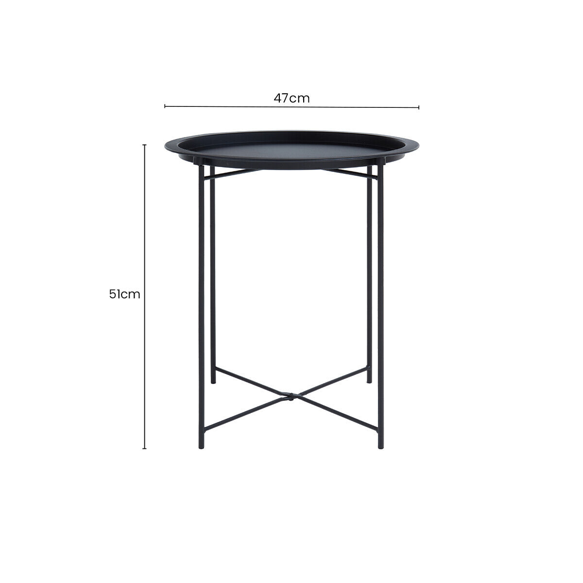 Orsina Acero Round Metal Side Table – Black Steel Modern End Table
