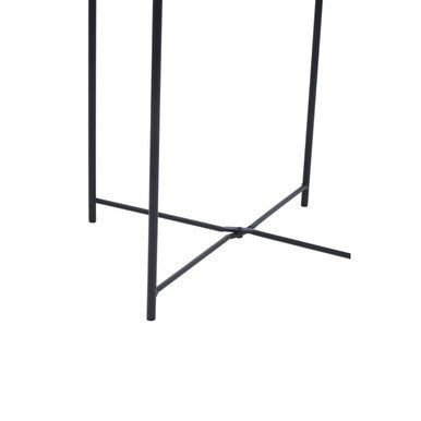 Orsina Acero Round Metal Side Table – Black Steel Modern End Table