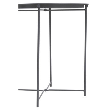 Orsina Acero Grey Metal Round Side Table with Intersecting Base