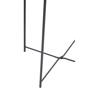 Orsina Acero Grey Metal Round Side Table with Intersecting Base