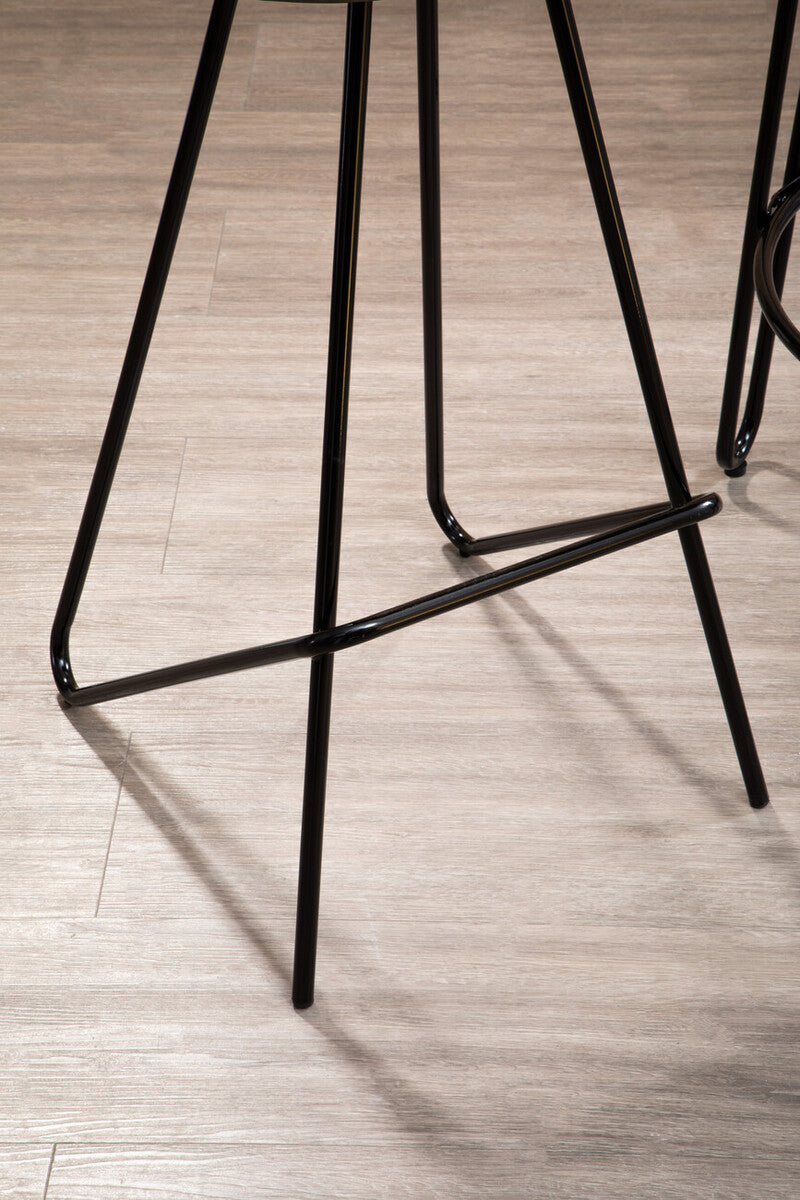 Orsina District Bar Stool – Modern Wooden Top with Metal Legs