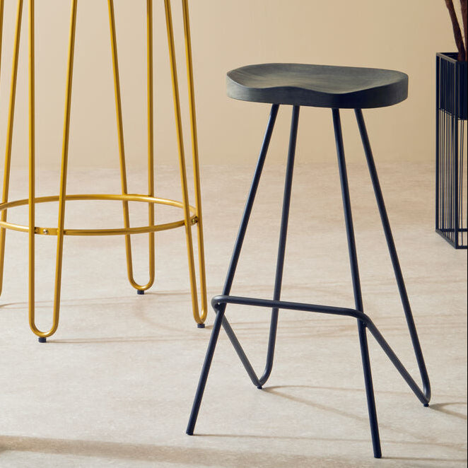 Orsina District Elm Wood Bar Stool – Modern Kitchen Counter Seating