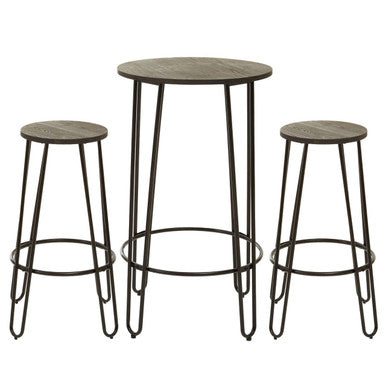 Orsina District 3 Piece Bar Table and Stool Set – Industrial Elm