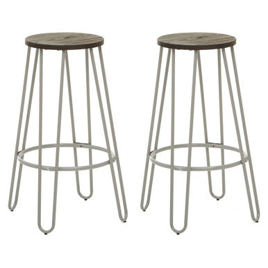 Orsina District 3-Piece Elm Wood Bar Table and Stool Set – Industrial