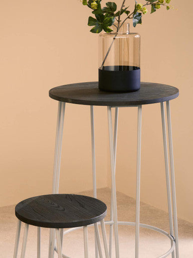Orsina District 3-Piece Elm Wood Bar Table and Stool Set – Industrial