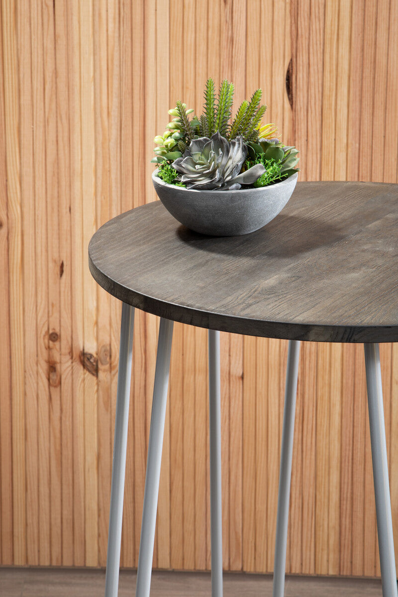Orsina District 3-Piece Elm Wood Bar Table and Stool Set – Industrial