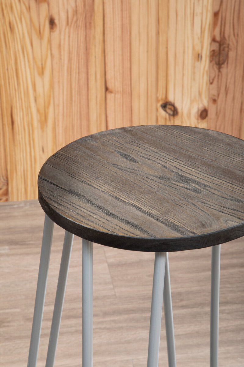 Orsina District 3-Piece Elm Wood Bar Table and Stool Set – Industrial
