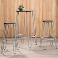 Orsina District 3-Piece Elm Wood Bar Table and Stool Set – Industrial