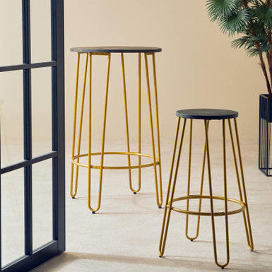 Orsina District Gold Metal Bar Stool – Contemporary Counter Seating