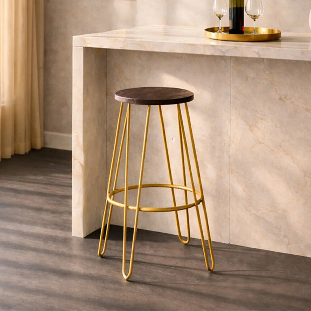 Orsina District Gold Metal Bar Stool – Contemporary Counter Seating