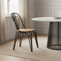 Orsina District Industrial Dining Chair - Elm Wood & Black Metal