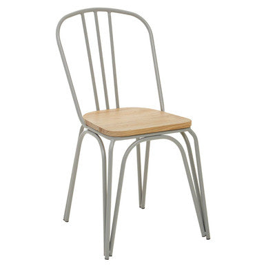 Orsina District Metal Dining Chair – Grey Finish Modern Seating