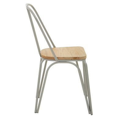 Orsina District Metal Dining Chair – Grey Finish Modern Seating