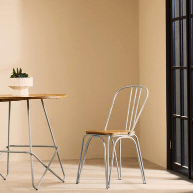Orsina District Metal Dining Chair – Grey Finish Modern Seating