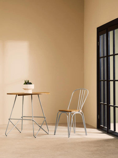Orsina District Metal Dining Chair – Grey Finish Modern Seating