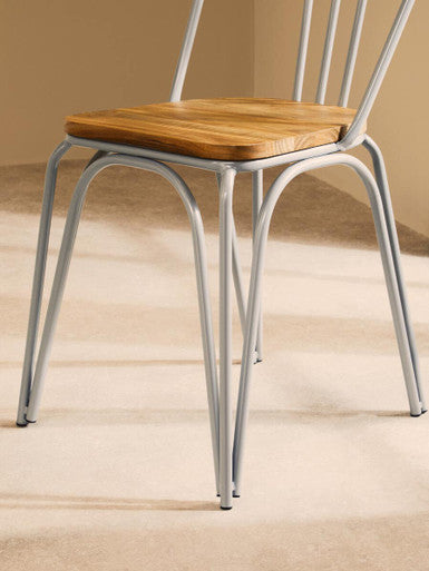 Orsina District Metal Dining Chair – Grey Finish Modern Seating