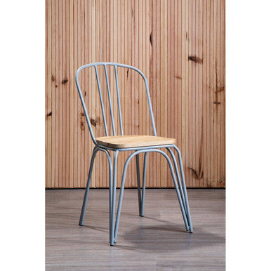 Orsina District Metal Dining Chair – Grey Finish Modern Seating