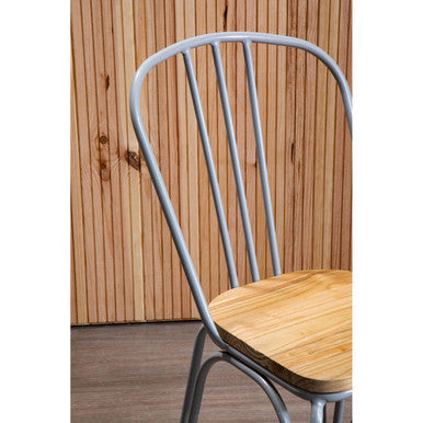 Orsina District Metal Dining Chair – Grey Finish Modern Seating