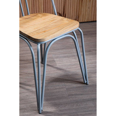 Orsina District Metal Dining Chair – Grey Finish Modern Seating