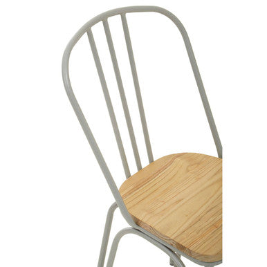 Orsina District Metal Dining Chair – Grey Finish Modern Seating