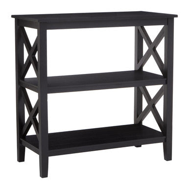 Orsina Heritage 3-Shelf Black Bookcase – Modern Minimalist Wood Shelving