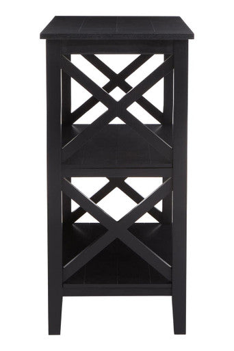 Orsina Heritage 3-Shelf Black Bookcase – Modern Minimalist Wood Shelving