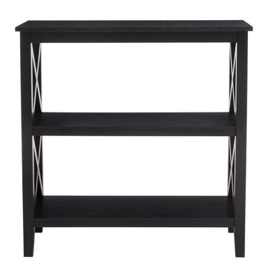 Orsina Heritage 3-Shelf Black Bookcase – Modern Minimalist Wood Shelving