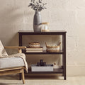 Orsina Heritage 3-Shelf Black Bookcase – Modern Minimalist Wood Shelving