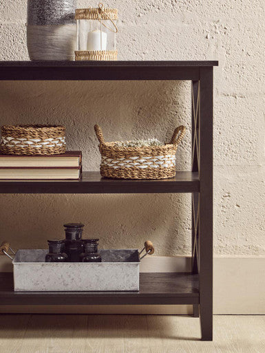 Orsina Heritage 3-Shelf Black Bookcase – Modern Minimalist Wood Shelving