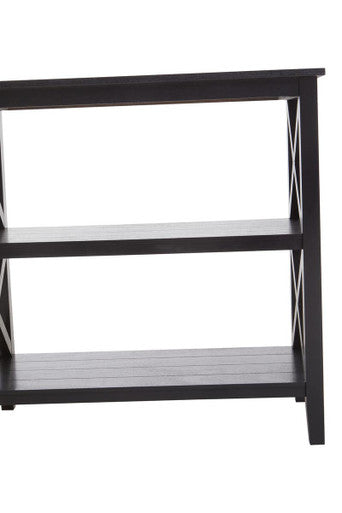 Orsina Heritage 3-Shelf Black Bookcase – Modern Minimalist Wood Shelving