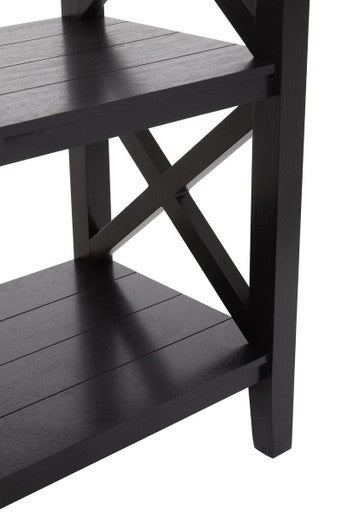 Orsina Heritage 3-Shelf Black Bookcase – Modern Minimalist Wood Shelving