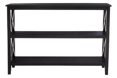 Orsina Heritage Large 3-Shelf Black Bookcase – Modern Tall Bookshelf