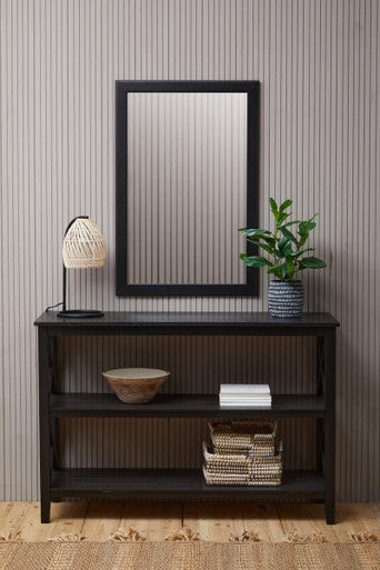Orsina Heritage Large 3-Shelf Black Bookcase – Modern Tall Bookshelf