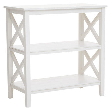 Orsina Heritage Three Shelf White Bookcase – Modern Wood Storage Unit