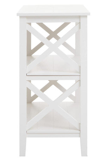 Orsina Heritage Three Shelf White Bookcase – Modern Wood Storage Unit