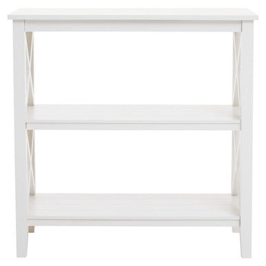 Orsina Heritage Three Shelf White Bookcase – Modern Wood Storage Unit