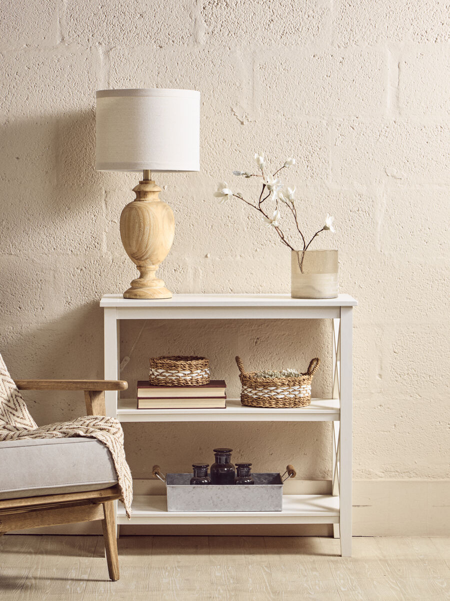 Orsina Heritage Three Shelf White Bookcase – Modern Wood Storage Unit