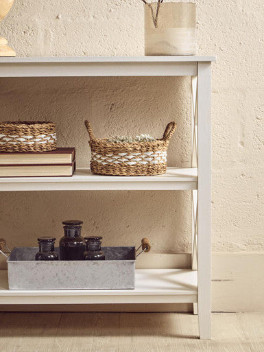 Orsina Heritage Three Shelf White Bookcase – Modern Wood Storage Unit