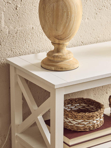 Orsina Heritage Three Shelf White Bookcase – Modern Wood Storage Unit