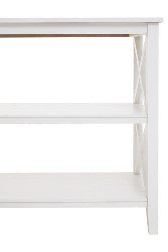 Orsina Heritage Three Shelf White Bookcase – Modern Wood Storage Unit