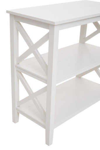 Orsina Heritage Three Shelf White Bookcase – Modern Wood Storage Unit
