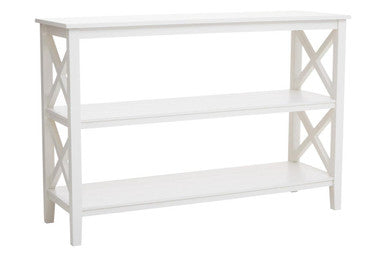 Orsina Heritage Large White Bookcase – 3-Shelf Tall Wooden Display Unit