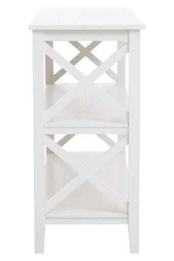 Orsina Heritage Large White Bookcase – 3-Shelf Tall Wooden Display Unit