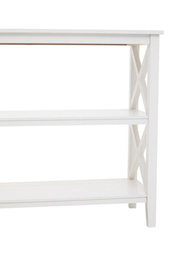 Orsina Heritage Large White Bookcase – 3-Shelf Tall Wooden Display Unit