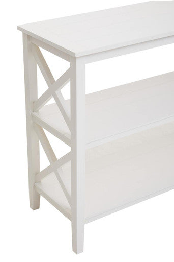 Orsina Heritage Large White Bookcase – 3-Shelf Tall Wooden Display Unit