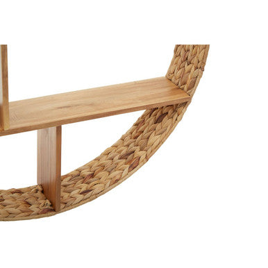 Orsina Arles Water Hyacinth Wall Shelf – Woven Metal Display Storage