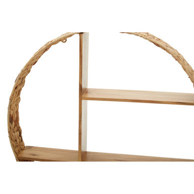 Orsina Arles Water Hyacinth Wall Shelf – Woven Metal Display Storage
