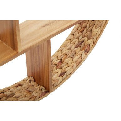 Orsina Arles Water Hyacinth Wall Shelf – Woven Metal Display Storage