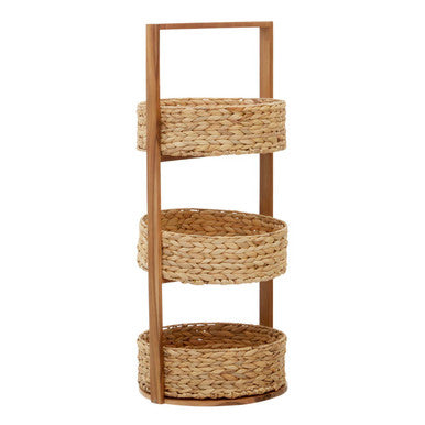 Orsina Arles 3-Tier Water Hyacinth Storage Caddy | Woven Home Organizer